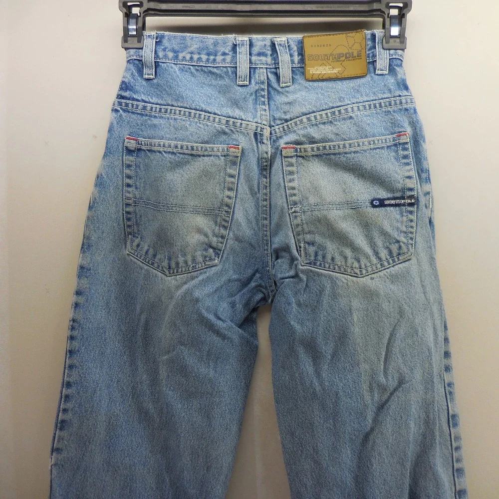 Southpole Baggy Light Wash Jeans Vintage Y2K Wide Leg Denim Mens 14 26x27